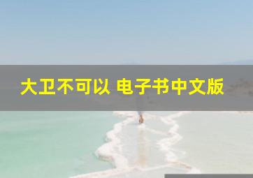 大卫不可以 电子书中文版